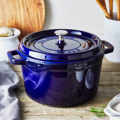 Staub Cast Iron Dutch Oven 5-qt Tall Cocotte, Made in France, Serves 5-6,  Dark Blue, 5-qt - Foods Co.