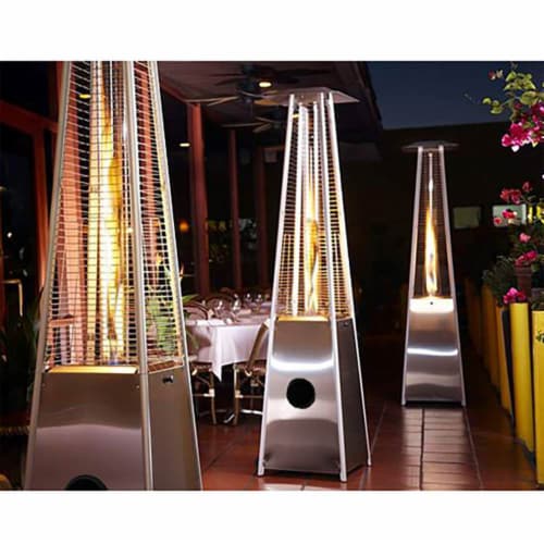 AZ Patio Heaters Tall Quartz Glass Tube Liquid Propane Stainless Steel Heater