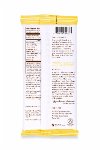 Chuao Chocolatier® Potato Chip Chocolate Candy Bar Perspective: back