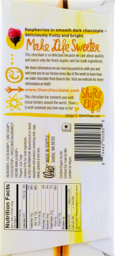 Theo Chocolate Raspberry 70% Dark Chocolate Perspective: back
