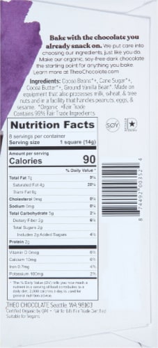 Theo® 85% Dark Chocolate For Baking Perspective: back