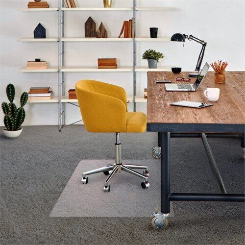 Floortex Anti-Microbial Rect Chair Mat for Carpets Clear Size 48 x 60 inch Perspective: back