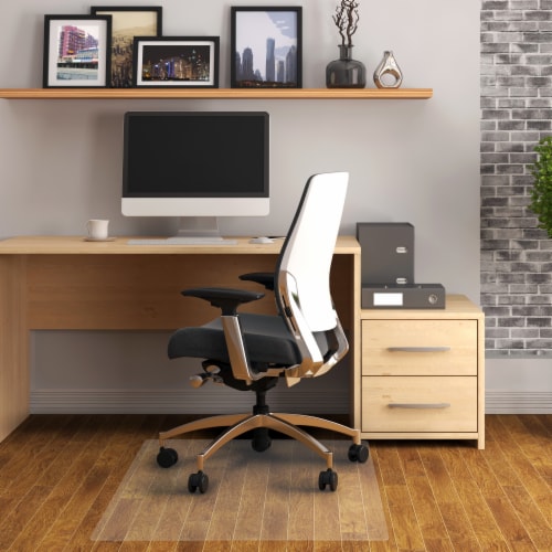 Advantagemat Vinyl Rectangular Chair Mat for Hard Floor - 50  x 73 Perspective: back