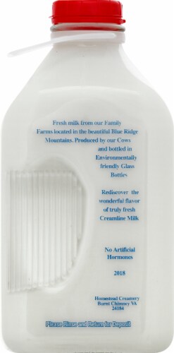 Homestead Creamery Whole Milk Perspective: back