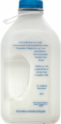 Homestead Creamery 2% Reduced Fat Milk Perspective: back