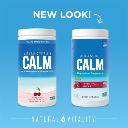 Natural Vitality CALM Cherry Magnesium Supplement Drink Mix Perspective: back