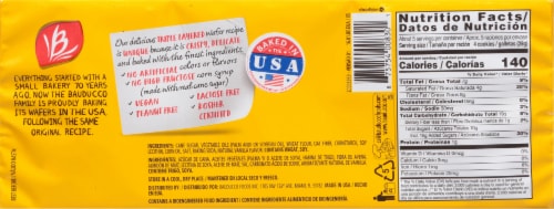 Bauducco® Vanilla Wafer Cookies Perspective: back