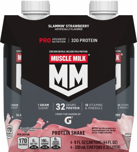 Muscle Milk® Pro Series Non-Dairy Slammin' Strawberry Protein Shake Multipack Perspective: back