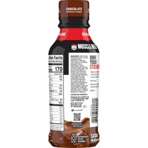 Muscle Milk® Pro Series Zero Sugar Non-Dairy Chocolate Protein Shake Perspective: back