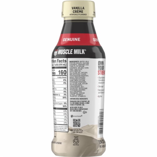 Muscle Milk® Genuine Zero Sugar Non- Dairy Vanilla Creme Protein Shake Perspective: back