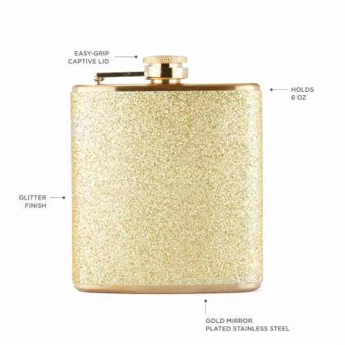 Sparkletini Stainless Steel Gold Flask by Blush® Perspective: back