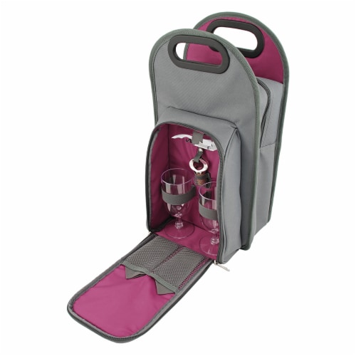 Grey Metropolitan 2-Bottle Tote Perspective: back