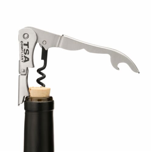 Stainless Steel Double-Hinged TSA-Compliant Corkscrew Perspective: back