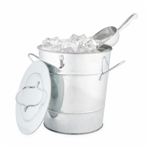 Twine Galvanized Metal Ice Bucket Perspective: back