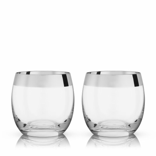 Chrome Rim Crystal Tumblers by Viski® Perspective: back
