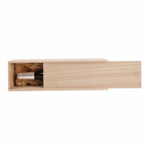 1-Bottle Wooden Wine Box by Twine® Perspective: back