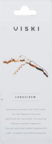 Gold Signature Double Hinged Corkscrew by Viski Perspective: back