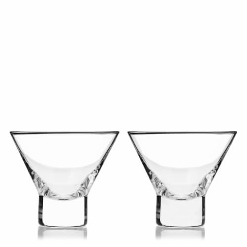Viski® Raye Crystal Heavy Base Martini Glasses Perspective: back