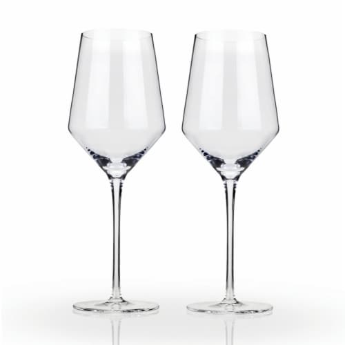 Viski Raye Crystal Angled Chardonnay Glasses Perspective: back