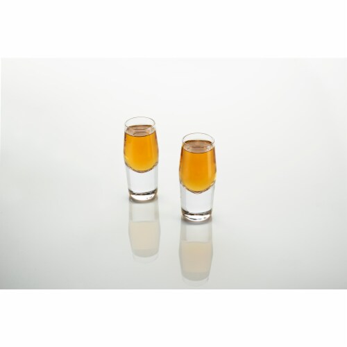 Viski Raye Crystal Heavyweight Shot 2oz Glass set Perspective: back