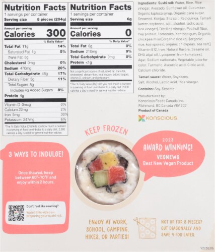 Konscious™ Plant-Based Tuna Avocado Roll Perspective: back