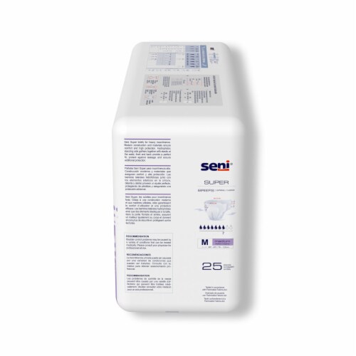Seni Super Adult Incontinence Brief M Heavy Absorbency Breathable, S-ME25-BS1, Heavy, 25 Ct Perspective: back
