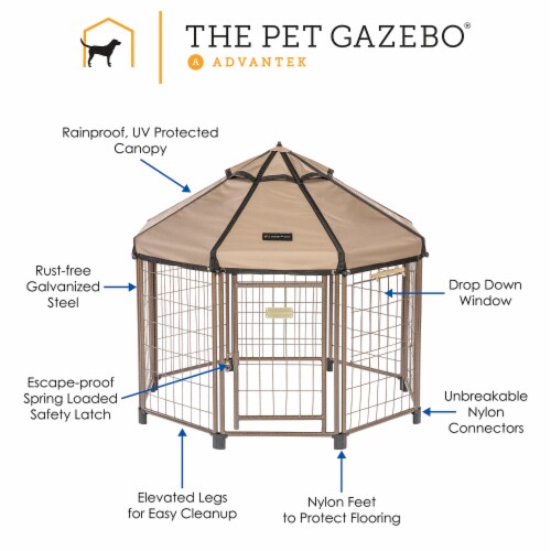 Advantek Pet Gazebo 4 ft Wide Metal Dog Kennel Playpen Enclosure and Roof Awning 1 Piece Fry s Food Stores
