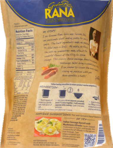 Giovanni Rana Italian Sausage Ravioli Perspective: back