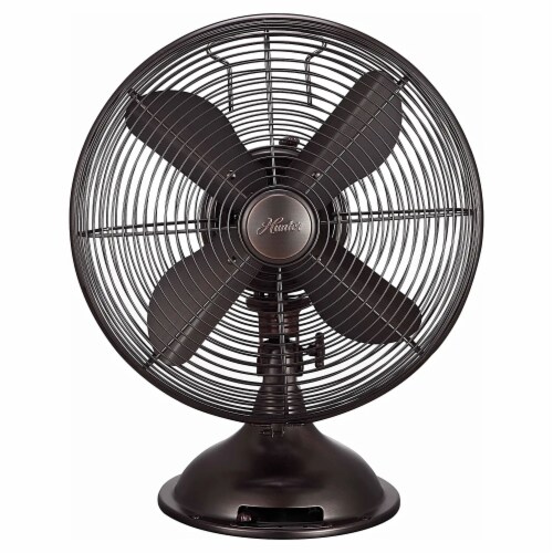 Hunter 90407 12  All Metal Retro Oscillating Table Fan w/ 3 Speeds, Onyx Copper Perspective: back