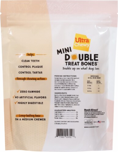 Ultra Chewy® Peanut Butter Flavor Mini Double Treat Bones™ Perspective: back
