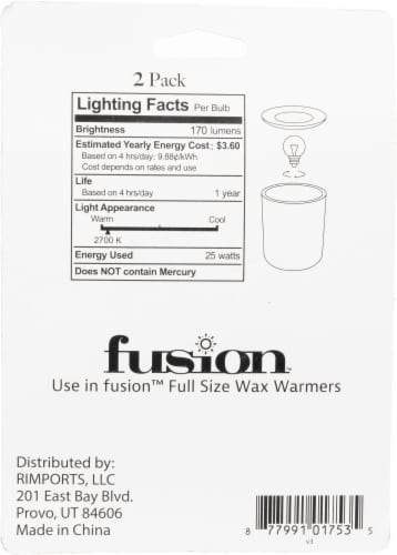 Fusion™ 25 Watt Replacement Bulbs Perspective: back