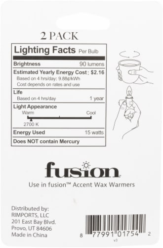 AmbiEscents™ 15-Watt Candle Warmer Replacement Bulbs Perspective: back