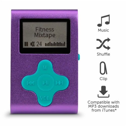 Eclipse Fit Clip 4GB MP3 Player Purple/Teal, 1 unit Kroger