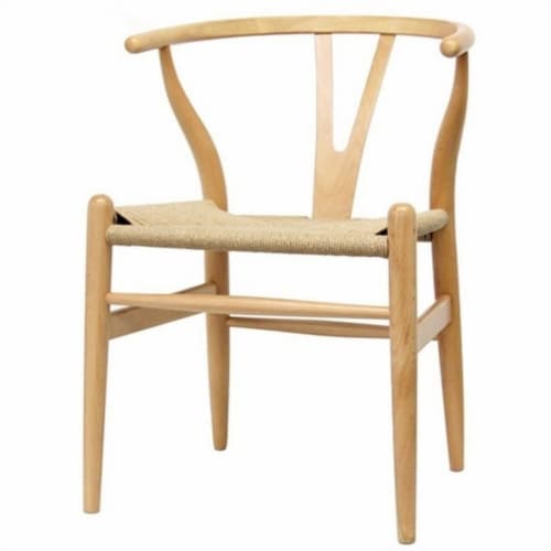 Wishbone Y Dining Chair in Natural (Set of 2) Perspective: back