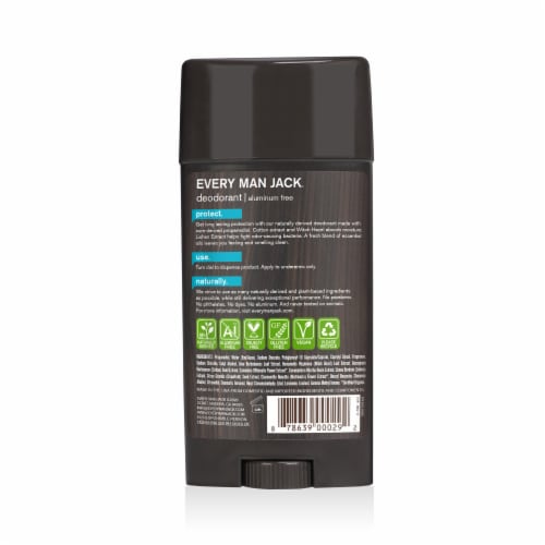 Every Man Jack Fresh Scent Aluminum Free Deodorant Stick Perspective: back