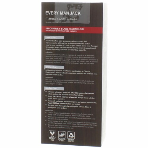 Every Man Jack Chrome Manual Razor and Cartridges Perspective: back