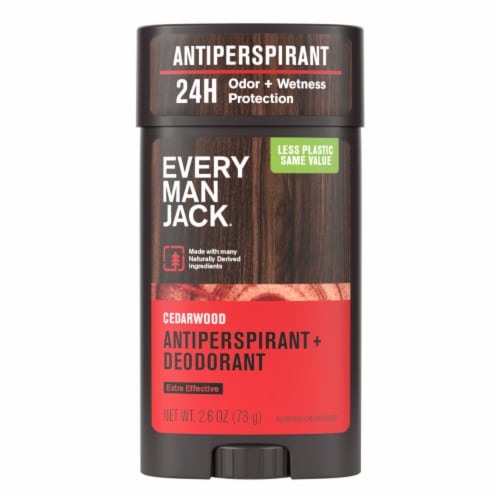 Every Man Jack Mens Antiperspirant Deodorant Stick, Cedarwood Perspective: back