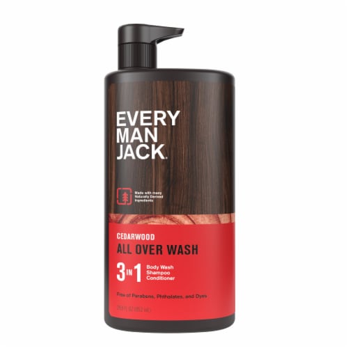 Every Man Jack Men's Hydrating 3-in-1 Body Wash, Shampoo and Conditioner, Cedarwood Perspective: back
