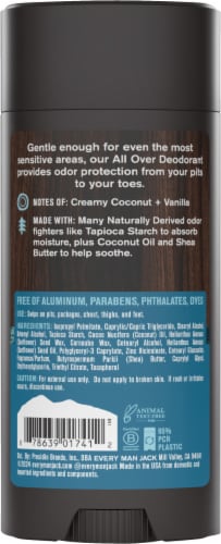Every Man Jack® Coconut + Vanilla Aluminum-Free All Over Stick Deodorant Perspective: back