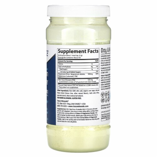 Trace® Minerals Research Stress X Magnesium Powder Lemon Lime Perspective: back