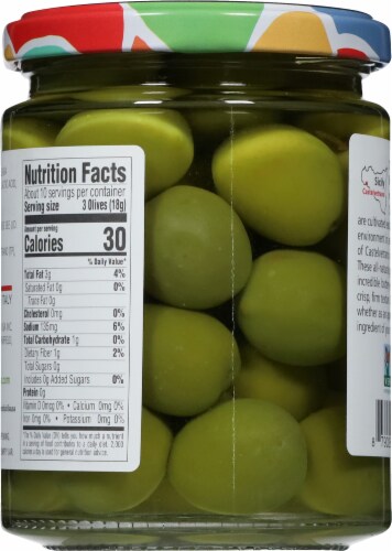 Bono Castelvetrano Sicilian Whole Green Olives Perspective: back