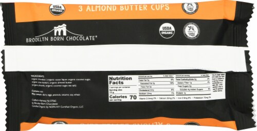 Brooklyn Born Chocolate Dark Chocolate Almond Butter Cups Perspective: back