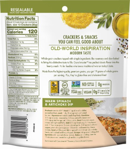 Crunchmaster Gluten Free Rosemary Tuscan Peasant Crackers Perspective: back