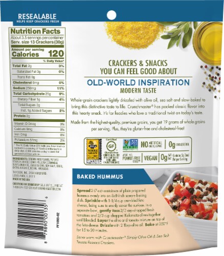 Crunchmaster Olive Oil & Sea Salt Tuscan Peasant Crackers 3.54 oz Perspective: back