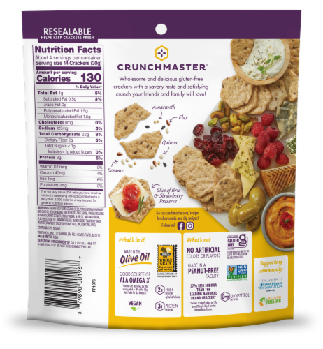 Crunchmaster® Rosemary & Olive Oil Multi-Seed Crackers Perspective: back