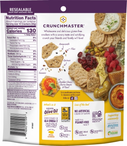Crunchmaster® Multi-Seed Artisan Cheesy Garlic Bread Crackers Perspective: back
