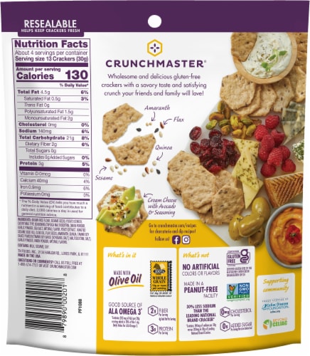 Crunchmaster Multi-Seed Ulimate Everything Baked Crackers Perspective: back