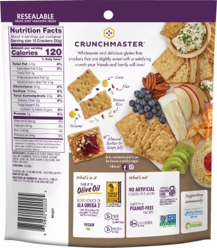 Crunchmaster® Sea Salt Multi-Grain Crackers Perspective: back