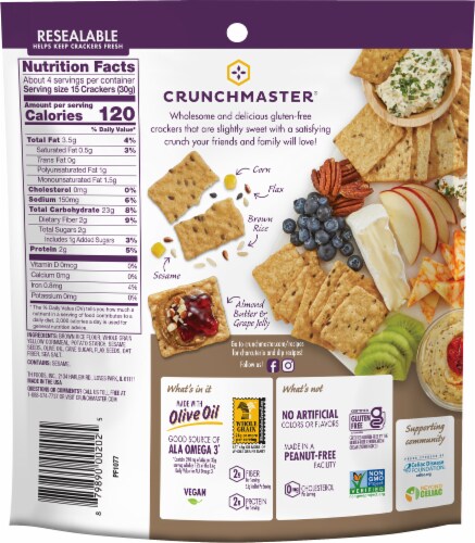 Crunchmaster® Sea Salt Multi-Grain Crackers Perspective: back
