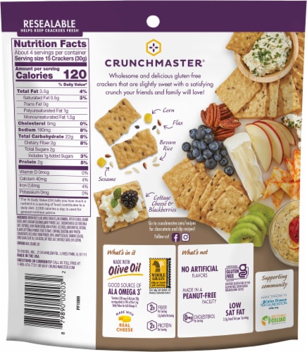 Crunchmaster Multi-Grain Aged White Cheddar Crackers Perspective: back
